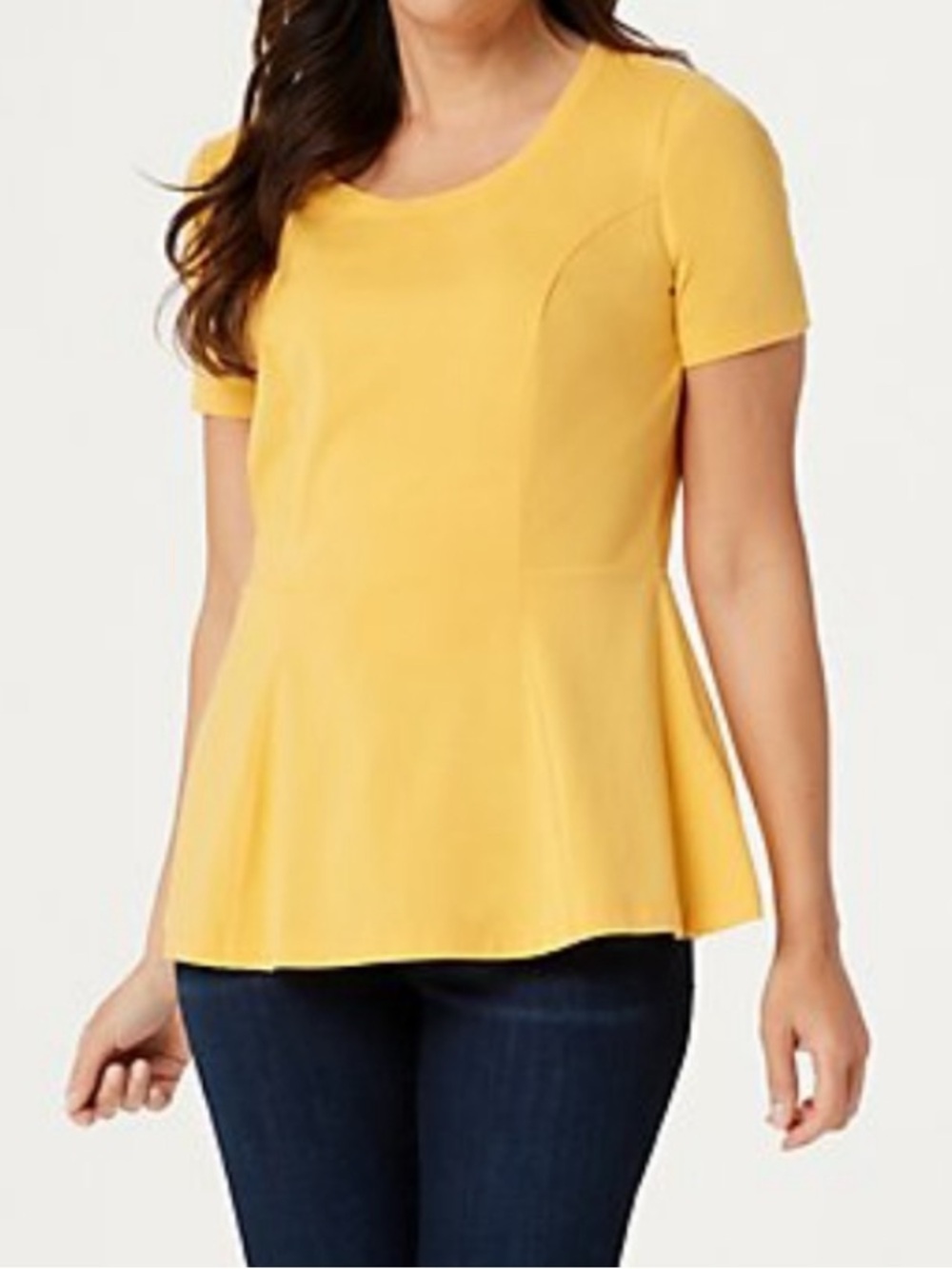 ISAAC MIZRAHI Plus Short Sleeve Top in Gold 2X